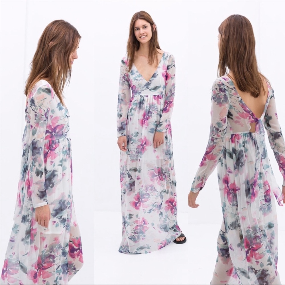 Zara Trafaluc floral maxi dress